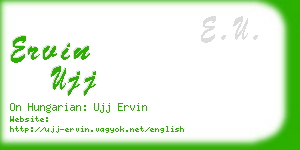 ervin ujj business card